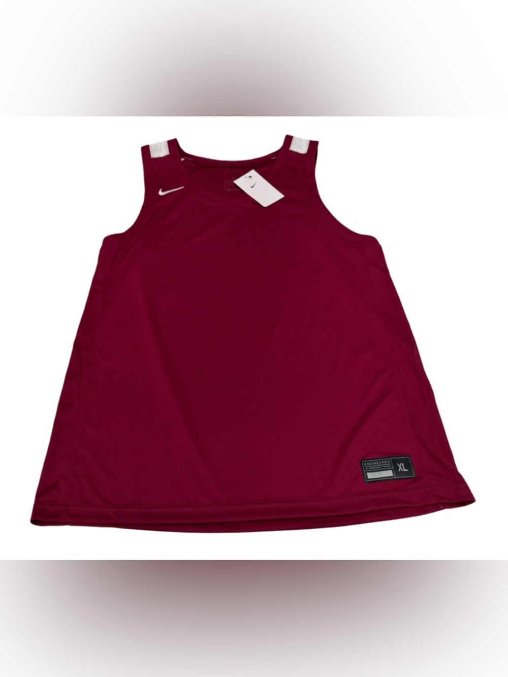 Nike Dri Fit Practice Basketball Tank Top Jersey Red White Mens XL Gym Lift NWT